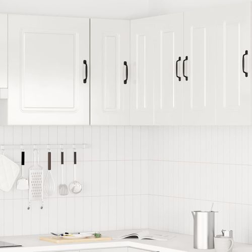 Meuble Haut De Cuisine - Armoire Murale D'angle De Cuisine De Cuisine Blanc Brillant C91