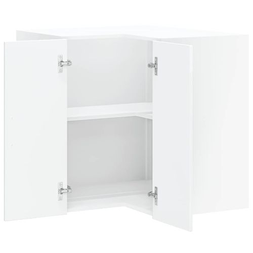 Meuble Haut De Cuisine - Armoire Murale D'angle De Cuisine De Cuisine Blanc Brillant C91