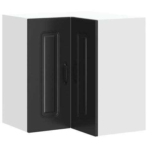 Meuble Haut De Cuisine - Armoire Murale D'angle De Cuisine De Cuisine Noir Bois D'ingénierie C96