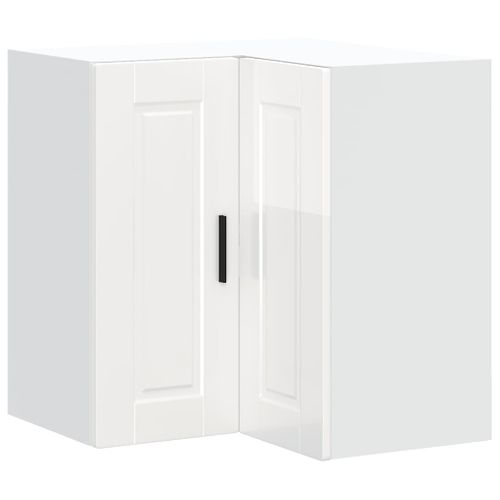 Meuble Haut De Cuisine - Armoire Murale D'angle De Cuisine De Cuisine Blanc Brillant C100