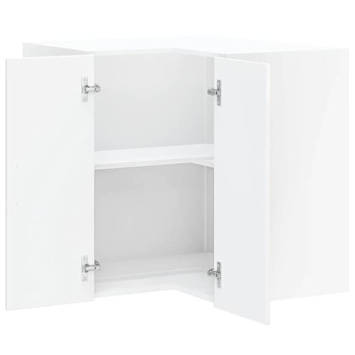 Meuble Haut De Cuisine - Armoire Murale D'angle De Cuisine De Cuisine Blanc Brillant C100