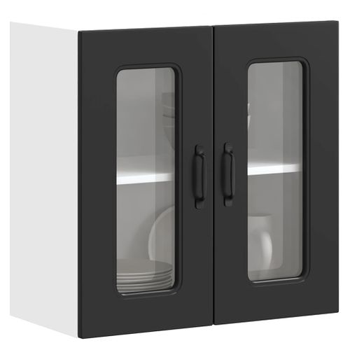 Armoire Murale Cuisine Avec LED - 122,4 X 68 X 25,2 Cm - 3 Étages, 2 Portes - Blanc Moderne - Éclairage RGB - 9