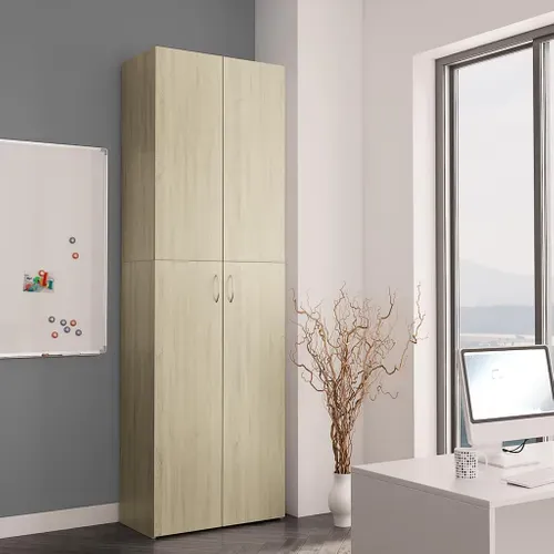 Armoire De Bureau - Rangement Bureau - Meuble Bureau Chêne Sonoma 60x32x190 Cm Bois D'ingénierie