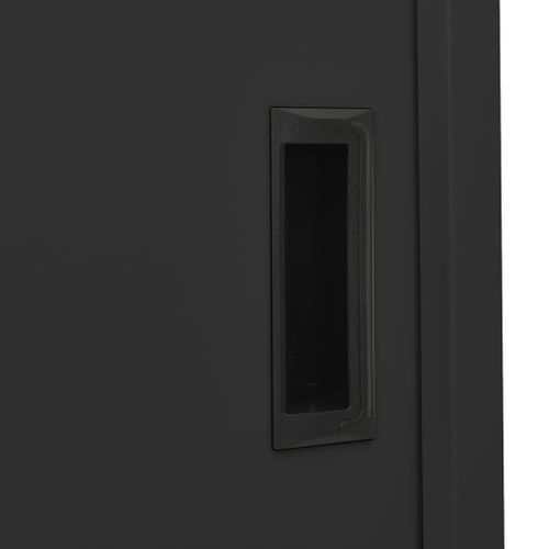 Armoire De Bureau - Rangement Bureau - Meuble Bureau Et Porte Coulissante Anthracite 90x40x180 Cm