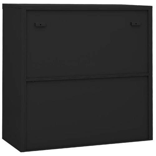 Armoire De Bureau - Rangement Bureau Porte Coulissante Anthracite 90x40x90cm Acier