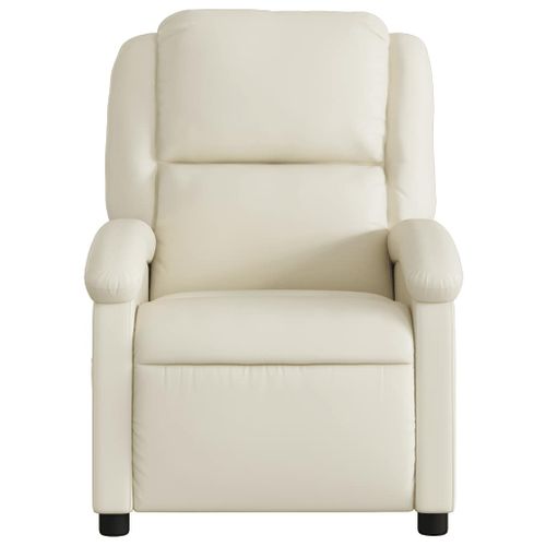 Fauteuil Relax - Fauteuil Inclinable - Fauteuil De Relaxation Crème Similicuir We68