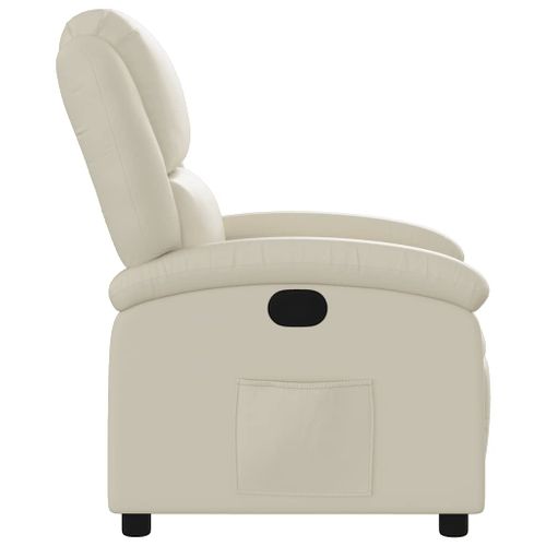 Fauteuil Relax - Fauteuil Inclinable - Fauteuil De Relaxation Crème Similicuir We68