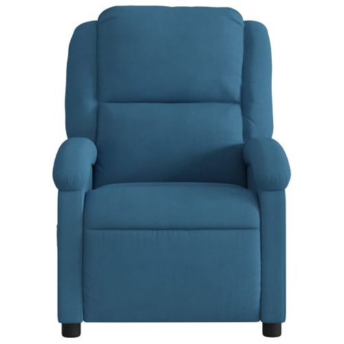 Fauteuil Relax - Fauteuil Inclinable - Fauteuil De Relaxation Bleu Velours We53