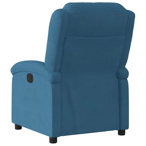 Fauteuil Relax - Fauteuil Inclinable - Fauteuil De Relaxation Bleu Velours We53