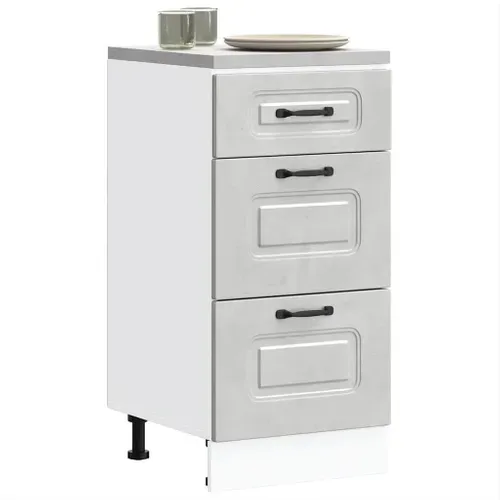 Meuble Bas De Cuisine Armoire De Cuisine - Gris Béton Bois D'ingénierie Fr10466