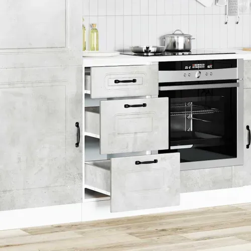 Meuble Bas De Cuisine Armoire De Cuisine - Gris Béton Bois D'ingénierie Fr10466