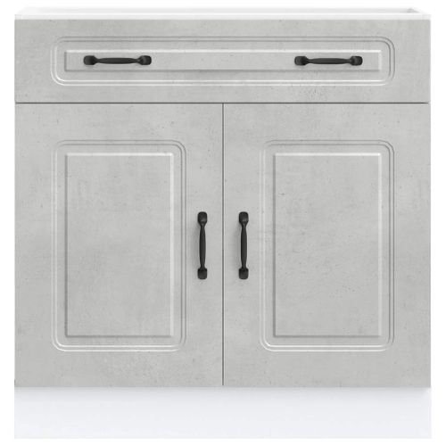 Meuble Bas De Cuisine Armoire De Cuisine - Gris Béton Bois D'ingénierie Fr10461