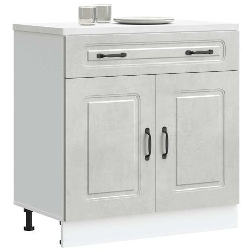 Meuble Bas De Cuisine Armoire De Cuisine - Gris Béton Bois D'ingénierie Fr10461