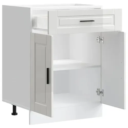 Meuble Bas De Cuisine Armoire De Cuisine - Blanc Brillant Bois Ingénierie Fr10553