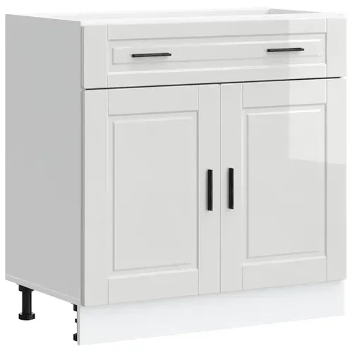 Meuble Bas De Cuisine Armoire De Cuisine - Blanc Brillant Bois Ingénierie Fr10551