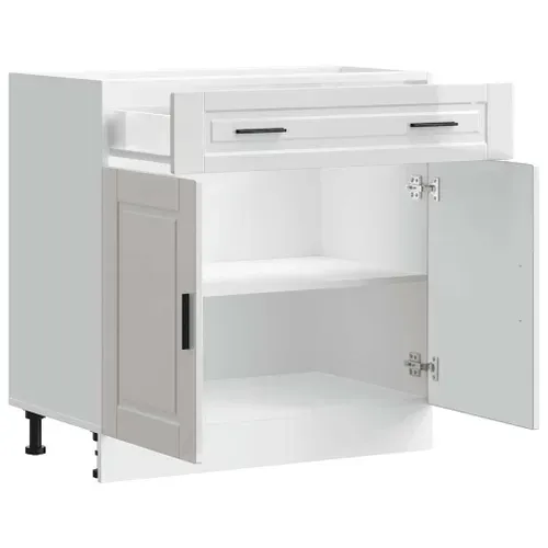 Meuble Bas De Cuisine Armoire De Cuisine - Blanc Brillant Bois Ingénierie Fr10551
