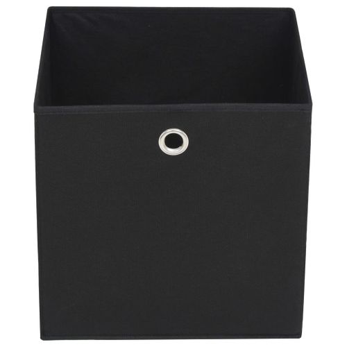Boîtes De Rangement Avec Couvercle 4 Pcs Noir 32x32x32 Cm Tissu