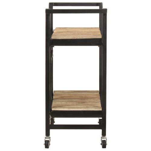 Desserte à Roulettes Chariot De Cuisine - 87x36x81 Cm Bois Massif De Manguier
