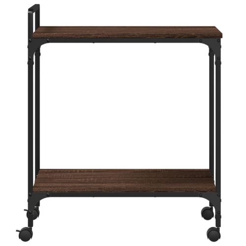 Desserte à Roulettes Chariot De Cuisine - Chêne Marron 60,5x31x72,5 Cm Bois Ingénierie