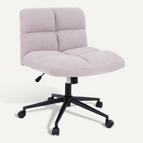 Chaise De Bureau Pivotant Hauteur Réglable Fauteuil De Bureau Sans Accoudoirs 73x69x79-87 Cm Gris
