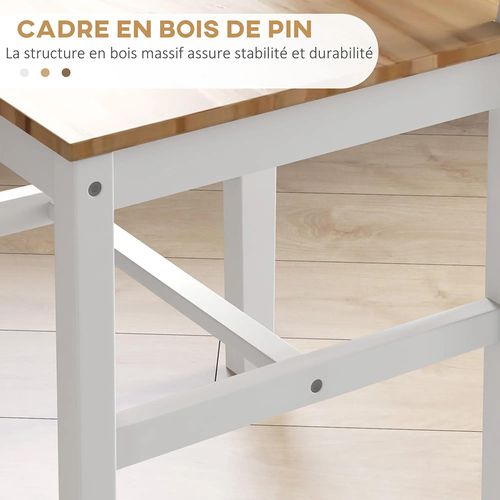 Lot De 4 Chaises Design Style Maison De Campagne, Blanc