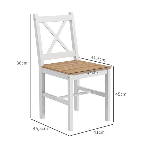 Lot De 4 Chaises Design Style Maison De Campagne, Blanc