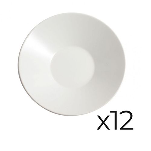 Lot De 4 Assiettes Creuses En Porcelaine 23cm - 1100ml - Pour Pâtes, Ramen, Salades - Lave-vaisselle