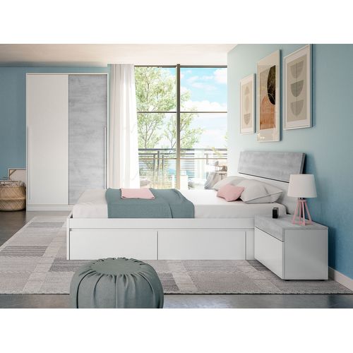 Armoire Placard Meuble De Rangement 2 Portes Coulissantes En Bois - H. 200 X L. 120 Cm X P. 50 Cm