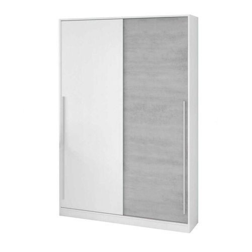 Armoire Placard Meuble De Rangement 2 Portes Coulissantes En Bois - H. 200 X L. 120 Cm X P. 50 Cm