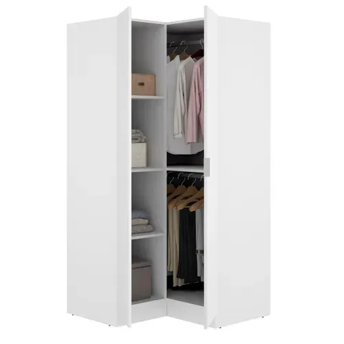 Armoire dressing d'angle Coloris Blanc