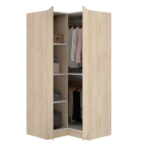 Armoire Dressing D'angle avec 2 portes Coloris Chêne
