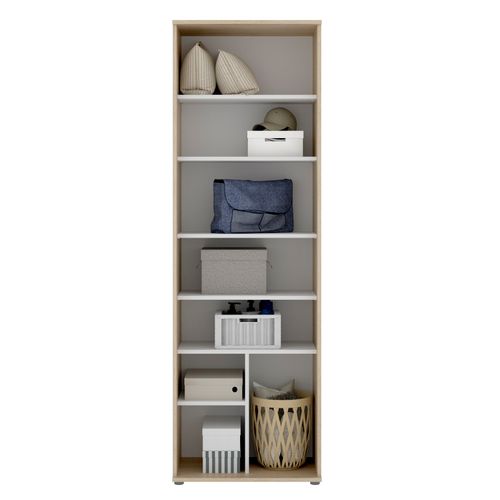 Armoire En Panneaux De Particules Mélaminés Coloris Chêne Naturel - L. 60.9 X P. 35.3 X H. 190.2 Cm