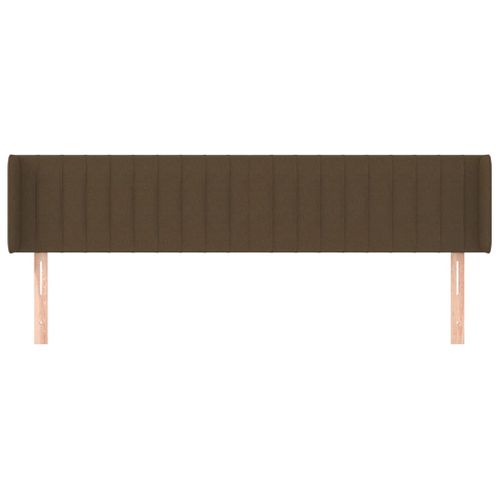 Tête De Lit - Armoire Tête De Lit Avec Oreilles Marron Foncé 183x16x78/88 Cm Tissu Q658
