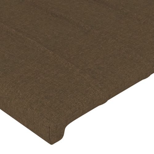 Tête De Lit - Armoire Tête De Lit Avec Oreilles Marron Foncé 183x16x78/88 Cm Tissu Q658