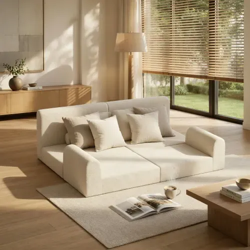 Canapé, Canapé-lit Convertible,avec Mousse À Mémoire De Forme Et Soutien Dorsal,beige