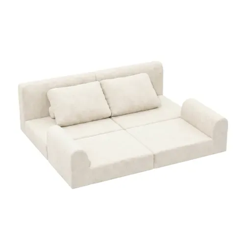 Canapé, Canapé-lit Convertible,avec Mousse À Mémoire De Forme Et Soutien Dorsal,beige