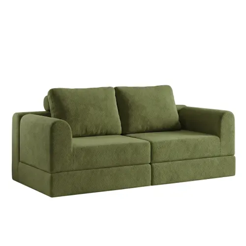 Canapé, Canapé-lit Convertible,avec Mousse À Mémoire De Forme Et Soutien Dorsal,vert