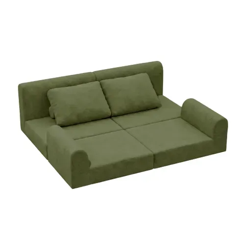 Canapé, Canapé-lit Convertible,avec Mousse À Mémoire De Forme Et Soutien Dorsal,vert