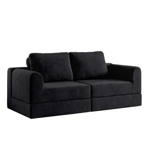 Canapé, Canapé-lit Convertible,avec Mousse À Mémoire De Forme Et Soutien Dorsal,noir