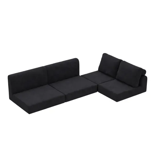 Canapé, Canapé-lit Convertible,avec Mousse À Mémoire De Forme Et Soutien Dorsal,noir