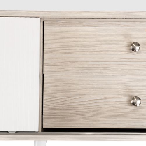 Meuble TV Moderne Banc TV - 160x40x58cm Blanc Panneau De Particules