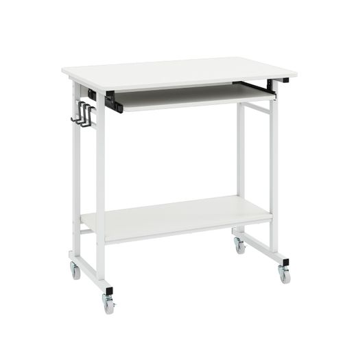 Bureau D'ordinateur à Roulettes Bureau Informatique Mobile Avec Plateau Clavier Extractible