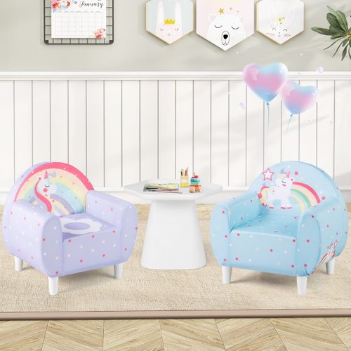 Canapé Pour Enfants Rembourré Avec Tissu En Spandex Respirant Et Rembourrage En Mousse Violet