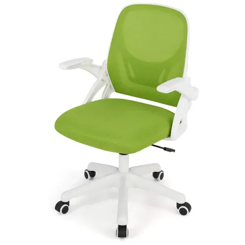 Chaise De Bureau Ergonomique En Résille Hauteur Réglable Avec Accoudoirs Relevables Pivotante Vert