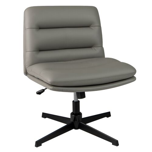 Fauteuil De Bureau Chaise De Bureau Sans Accoudoirs Hauteur Réglable Pivotante Gris