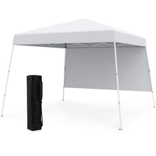 Tonnelle De Jardin 3x3m Tente Réception Pliant Avec Sac à Dos Portable Protection Solaire Blanc