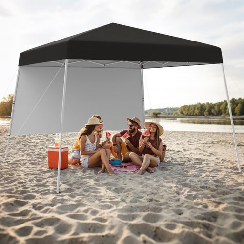 Tonnelle De Jardin 3x3m Tente Réception Pliant Avec Sac à Dos Portable Protection Solaire Noir