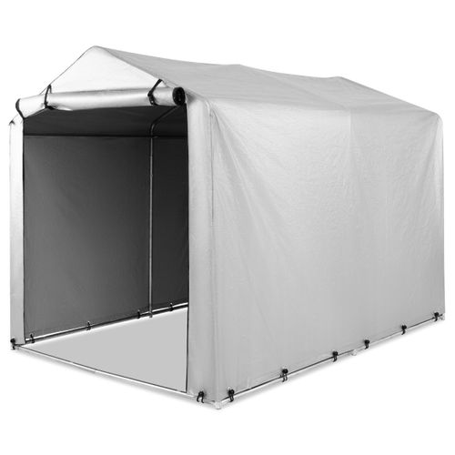 Abri De Vélos Abri De Garage Portable Avec Porte à Fermeture Éclair Enroulable Bache Motos Gris