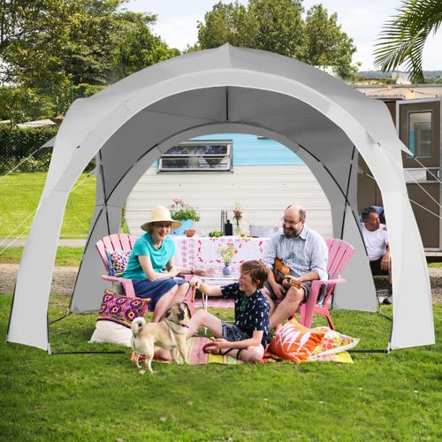 Tente Grand Tonnelle Solaire 6-8 Personnes 327x327 Cm Pour Camping Jardin Pique-nique Pêche
