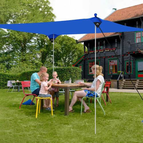 Tente De Plage Portable 2x2m Anti Uv Abris Solaire Avec 4 Sacs Pour Sable Piquets De Sol Bleu